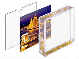 Vente en gros classique Cadres <span class=keywords><strong>photo</strong></span> carrés en acrylique liquide 4x4 pouces avec <span class=keywords><strong>effet</strong></span> pailleté Décoration intérieure écologique Logo personnalisé - Product Image 6