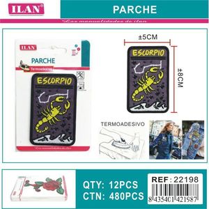 Patch in tessuto con simbolo di scorpione di Israele, 8x5 cm, termoadesivo per abbigliamento - Product Image 1