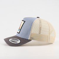 Gorra Trucker Unisex de 5 Paneles de Alta Calidad con Logotipo Personalizado en Parche Tejido, Gorra de Béisbol Deportiva de Malla a Cuadros