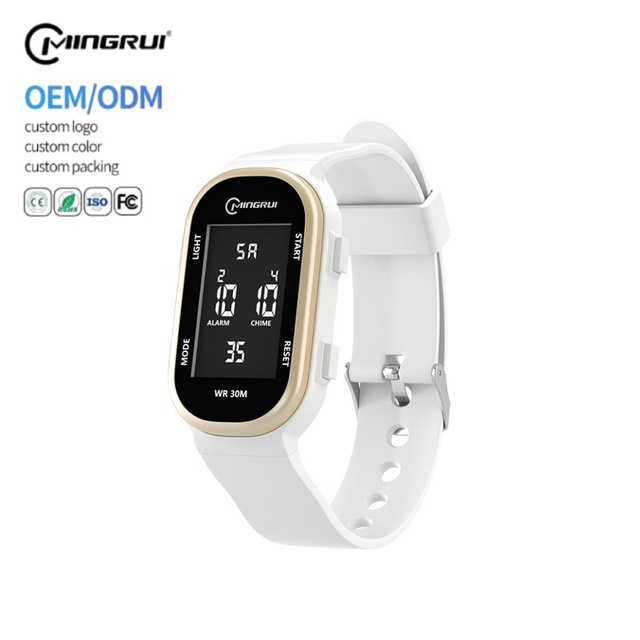 MINGRUI Sport Digital Watch Teenager Electronic Bracelet Square LCD Rugged 30M Splashproof 3yr Battery Alarm Luminous OEM Custom