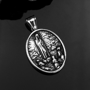 yunnique Stainless Steel Virgin Mary Pendant <b>Necklace</b> For Men Religious Gift Jewelry Fashion <b>Statement</b> Piece - Product Image 4