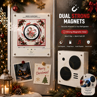 BRAVION Custom CLASSIC RED Christmas NFC Vinyl Record Player Fridge Magnet Light up Music Box Magnetic Fridge with Music