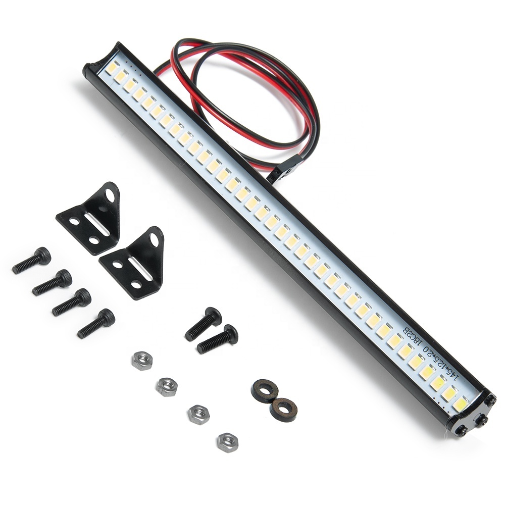 Barre LED Toit Voiture RC 1/10 - 122mm - Alliage Aluminium - 4.8-7.4V