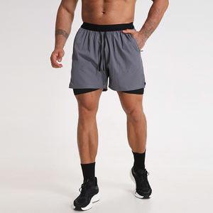 Pantaloncini da Corsa e Basket da Uomo Personalizzati a Doppio Strato con Elastico in Vita, Tasche Laterali e Cordoncino 2 in 1 - Product Image 4