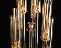 Hochzeit Kristall-Kandelabra Glas-Centerpieces 9-Kopf-Glaszylinder-Kerzenhalter