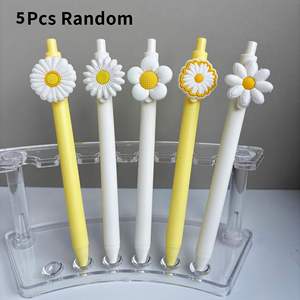 Stylo Gel Neutre en Gros avec Logo Sportif, Patch Marguerite Fraîche, Couleurs Bonbon, Tournesol, pour Filles, Fournitures Cadeaux - Product Image 1
