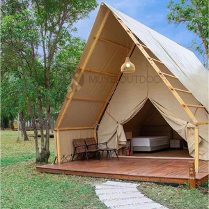 Водонепроницаемая огнестойкая ветростойкая уличная палатка для кемпинга, для пеших прогулок, из ПВХ ткани, прямая фиксация, конструкция для одной спальни - Product Image 2