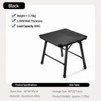 Table pliante portable en aluminium IGT Century, petite, carrée, extensible, réglable en hauteur, imperméable, pour le camping et le thé