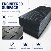 Tapis de protection routière en HDPE 4x8, tapis de sol portables pour accès temporaire aux chantiers, allées en asphalte et en béton