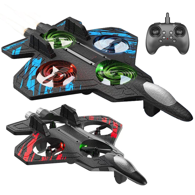 RC Flying Toy EPP Foam Remote Control Fighter Jet Drone With Light RC Airplane Stunt Fighter Jet Plane