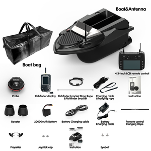 Bateau à appâts télécommandé Flytec V080 Finder Sonar avec GPS, 180 points, portée de 800 m, bateau à appâts de pêche en carbone, capacité de charge de 3 kg - Product Image 6