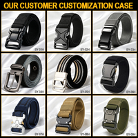 Ceinture tactique camouflage durable avec boucle ardillon en alliage noir mat, service OEM de logo personnalisé avec œillets métalliques et sangle en toile