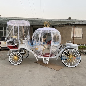 Chariot de luxe électrique de haute qualité en forme de citrouille avec rideau de pluie, chariot royal tiré par des chevaux, chariot de mariage à vendre - Product Image 3