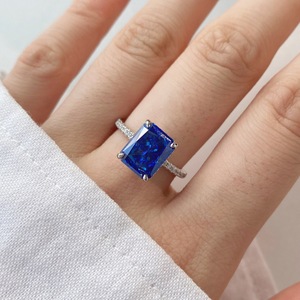<span class=keywords><strong>Bague</strong></span> en pierres précieuses tanzanite brillante 925 en <span class=keywords><strong>argent</strong></span> Sterling <span class=keywords><strong>saphir</strong></span> bleu diamant pierres 8A Zircon bagues bagues de bijoux de mode fins - Product Image 4