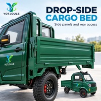 Camion électrique agricole YOTJOULE, mini pick-up, véhicule utilitaire, benne basculante arrière, cabine fermée pour le transport en verger