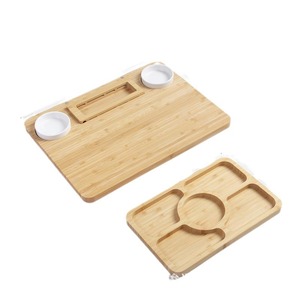 Ensemble de couteaux à fromage Juntong Bamboo Deli Board avec plat à sauce, plateau à fruits et plateau à pain pour servir des collations lors de fêtes - Product Image 5