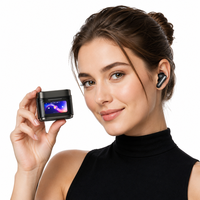 APP Translation Wireless Earbuds with Touch Screen Charging Case ANC ENC TWS Earphones for OEM ODM Projects