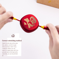 Kabel Pengisi Daya Multifungsi 3 in 1 Model Retractable USB ke Type-C Gaya Cina dengan Lapisan Frosting Kreatif untuk Ponsel