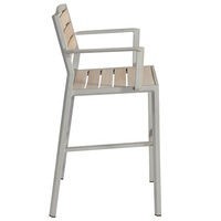 de bistrot modernes à hauteur de comptoir en aluminium PS pour jardin tabourets de bar hauts en plastique et bois pour patio