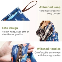 Sac de courses pliable écologique facile à transporter, réutilisable, en polyester, pliable, pour les courses