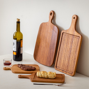 Tabla de Cortar y Servir Redonda de Madera de Ébano Premium de 1.3 cm de Grosor, Estilo Japonés, para Carne, Pan, Postre y Pizza - Product Image 5