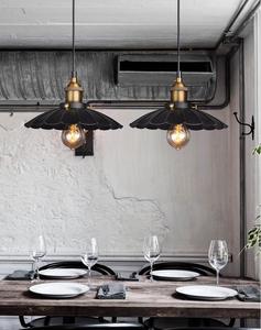 Lampadario nero stile industriale retrò ristorante Bar metallo lampada <span class=keywords><strong>a</strong></span> <span class=keywords><strong>sospensione</strong></span> atmosfera - Product Image 2