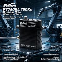 Servomotor sin Escobillas Feetech FT750BL de 750 kg, Resistente al Agua, con Carcasa de Aluminio para Articulaciones Robóticas de Carga Pesada y Equipos Industriales Grandes