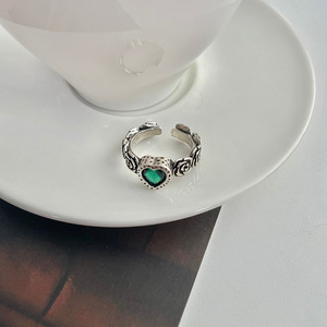 Zircon Love Flower Adjustable Ring Vintage Jewelry <strong>Chrom</strong> <strong>Hearts</strong> Ring Artificial Jewelry for Women - Product Image 5