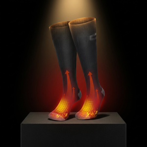 Factory Custom Electric Heated <b>Socks</b> 3 Temp Levels Rechargeable Long Tube <b>Thermal</b> Foot Warmer Washable Nylon Blend - Product Image 4