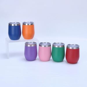 12oz Bullet-Shaped Egg <b>Cup</b> 304 Double-Layer Stainless Steel 6-12 Hours Thermal Insulation Portable Export Model Large Belly Red - Product Image 3