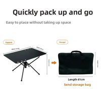 Table pliante d'extérieur, petite, portable, pour le camping, le pique-nique, en aluminium, mobilier tactique de glamping, modèle AF-1051