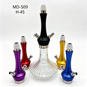 Moderna Cachimba de Vidrio con Cuerpo de Aluminio, Set de Cachimba Multicolor para Salón, Bar y Uso Doméstico - Product Image 3