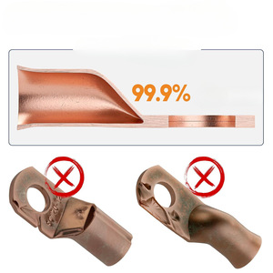 Kit de Terminales de Cable de Cobre, 76 Piezas, AWG6 4 2, Conector de Cable de Batería con Tubo Termocontraíble de 31 mm, Terminal Prensado en Frío - Product Image 1