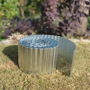 Bordure de jardin en métal ondulé galvanisé de couleur argent, type enroulable, 15 cm, pour pelouses et bordures - Product Image 5