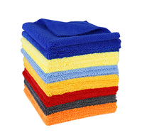 Serviette de voiture carrée en microfibre à séchage rapide, écologique, avec logo personnalisé en gros, pour lavage de voiture, bord en peluche épais