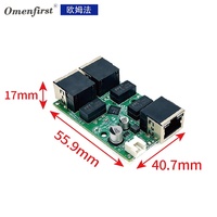 Module de commutateur PoE Ethernet rapide non géré 3 ports 10/100 Mbps, carte PCBA de commutateur réseau RJ45 OEM ODM avec entrée de tension large