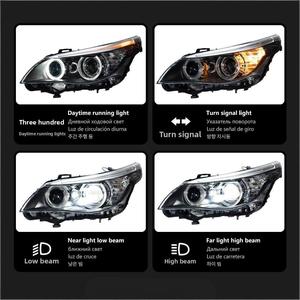 Para BMW Serie <span class=keywords><strong>5</strong></span> <span class=keywords><strong>E60</strong></span> (03-10) Conjunto de Faros Delanteros LED de Doble Haz con Lente Ojo de Ángel Modificados y Señales de Giro 12V - Product Image 2