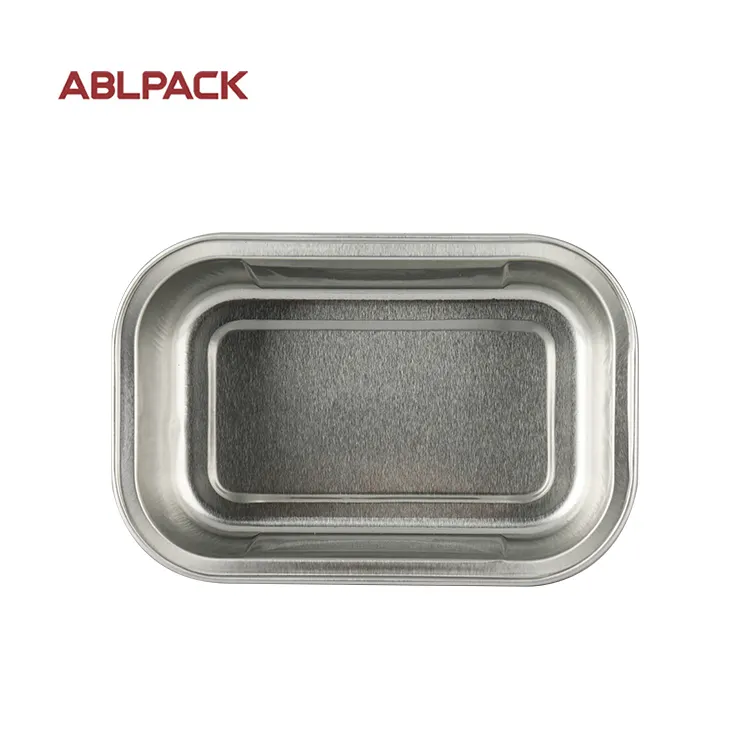 ABLPACK vente en gros 168ml plateau de restauration rapide jetable plateau de nourriture en aluminium avec plateau de couvercle en aluminium