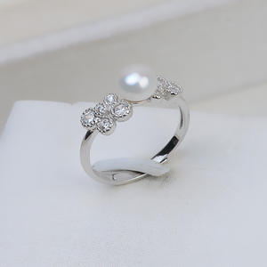 Han Handmade S925 Silver <b>Open</b> <b>Ring</b> for Women DIY Pearl Accessories 5-6 Pearl Jewelry Empty Tray 217 - Product Image 1
