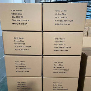 Robe médicale en plastique jetable de <span class=keywords><strong>Cpe</strong></span> de robe d'isolement du plastique 510k blanc <span class=keywords><strong>Cpe</strong></span> - Product Image 5