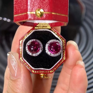 Pendientes de Cristal de Rubí Vintage, Chapados en Platino, Latón, Joyería Fina de Lujo para Mujer, Regalo de Aniversario - Product Image 3