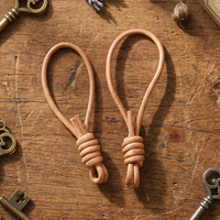 Cordon en cuir tressé fait main de 10 cm, porte-clés DIY, pendentif pour clé de voiture en cuir véritable, accessoires de poupée, breloque