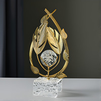 Décoration nordique en verre acrylique pour salon, hôtel, bureau moderne, accents décoratifs de table, art de luxe doré, cristal, décoration intérieure