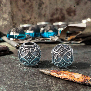 Cuentas Redondas de Plata Antigua S925 de 7.7mm con Diseño de Corazón Vintage, Metales Sueltos para la Fabricación de Joyería - Product Image 2