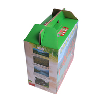 Boîte de conservation alimentaire en carton rigide écologique de qualité alimentaire, imprimée en couleur avec poignée, pour emballage de légumes/fruits à emporter
