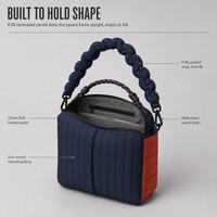 Sac bandoulière matelassé en nylon recyclé avec logo personnalisé, sac à bandoulière bouffant color block, articles de marque de mode, petit sac à bandoulière OEM ODM