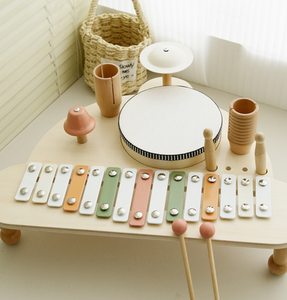 Nuevo producto de madera para Educación Temprana, soporte de batería multifuncional, rompecabezas de música, juguete de iluminación, nave espacial, escenario de música - Product Image 4