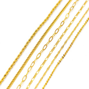 Cadena Figaro Chapada en Oro, Aleación de Zinc, Unisex, Brazalete de Moda con Eslabones, Chapado en 18K, Diseño de Ondas de Agua que Conserva el Color - Product Image 4
