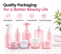Ensemble complet de flacons et pots cosmétiques roses, 9 tailles, 30g-300ml, contenants vides rechargeables pour soins de la peau, vaporisateur, tonique, lotion, crème