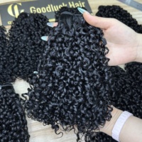 Venta al por Mayor de Cabello Birmano 100% Sin Procesar, Rizo Pixie, Trama SDD 15A, Cabello Humano Camboyano Virgen Doblemente Estirado en Paquetes
